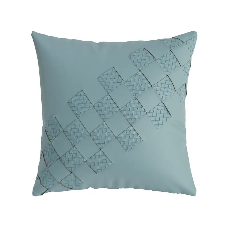 Imitation Leather Woven Pillowcase for Home Decor