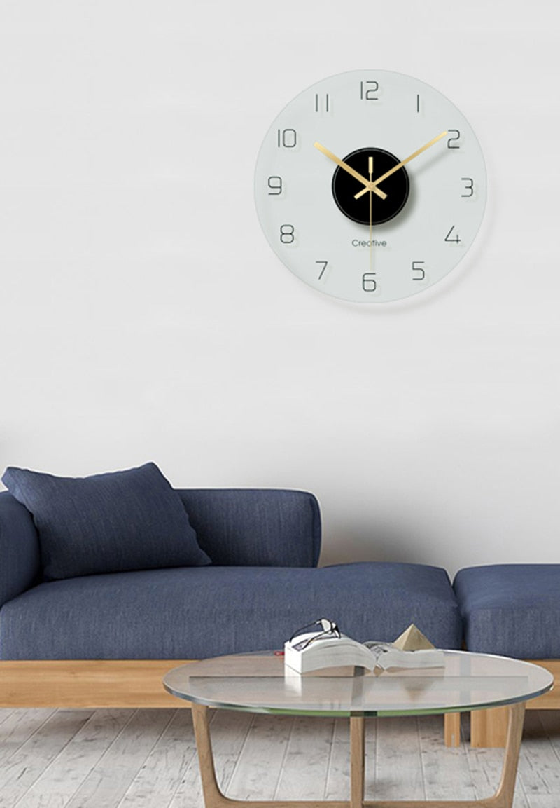 Creative Glass Wall Clock for Modern Home Decor