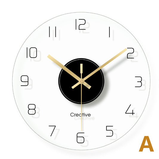 Creative Glass Wall Clock for Modern Home Decor