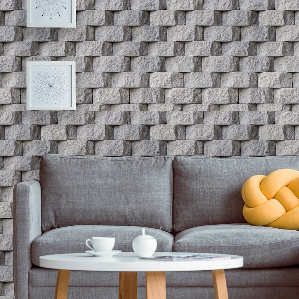 3D Realistic Stone Wall Stickers for Home Decor