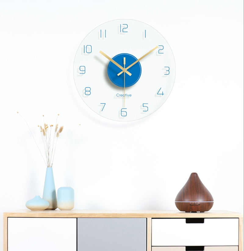 Creative Glass Wall Clock for Modern Home Decor
