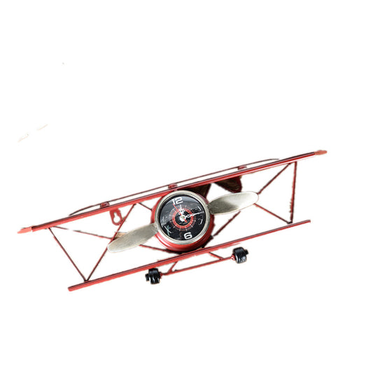 Vintage Airplane Wall Clock - Iron Art Home Decor