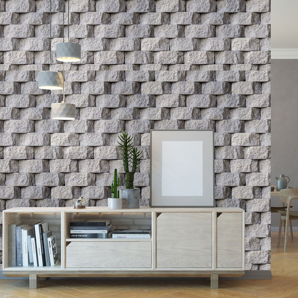 3D Realistic Stone Wall Stickers for Home Decor