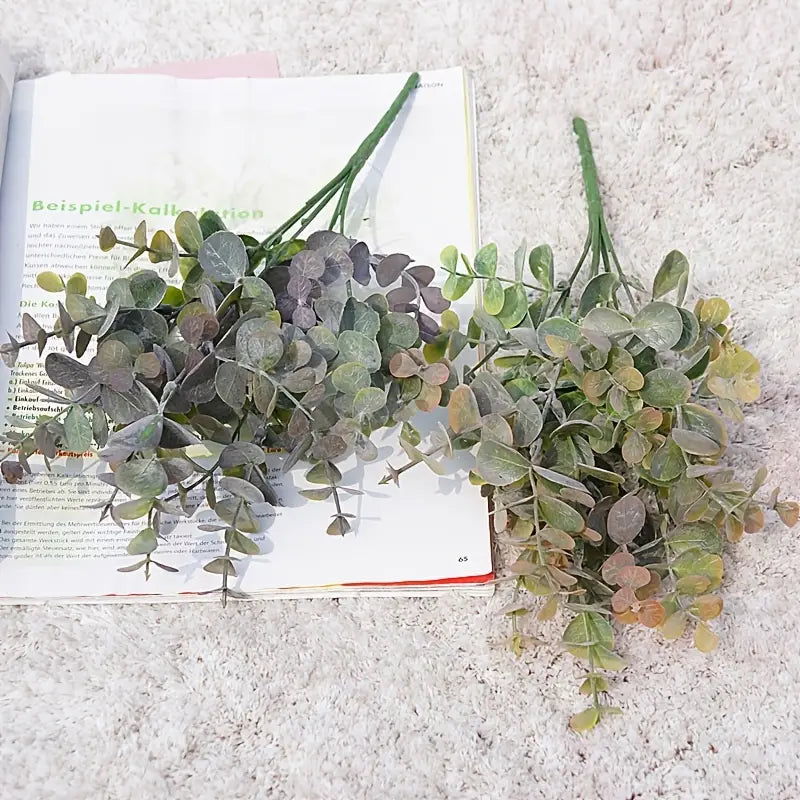 Artificial Eucalyptus Plastic Leaves for Home Decor