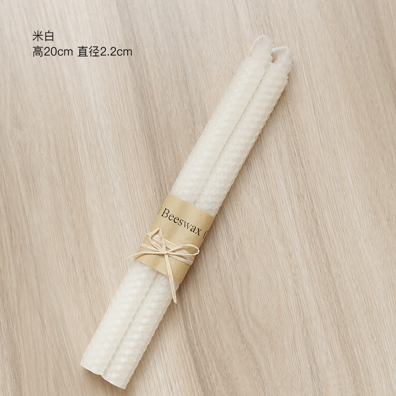 2pcs Handmade Nordic Beeswax Candles for Home Decor