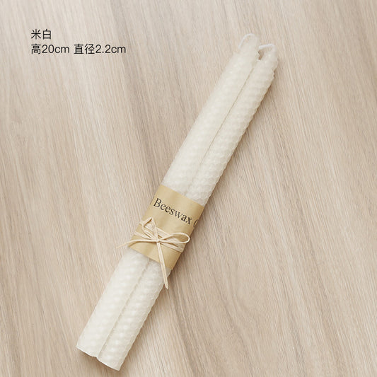 2pcs Handmade Nordic Beeswax Candles for Home Decor