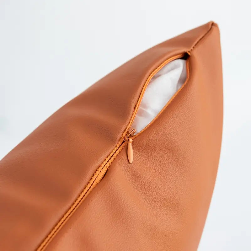 Imitation Leather Woven Pillowcase for Home Decor