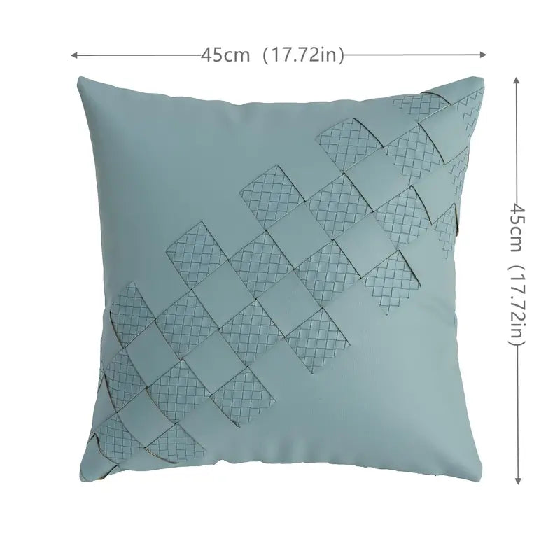 Imitation Leather Woven Pillowcase for Home Decor
