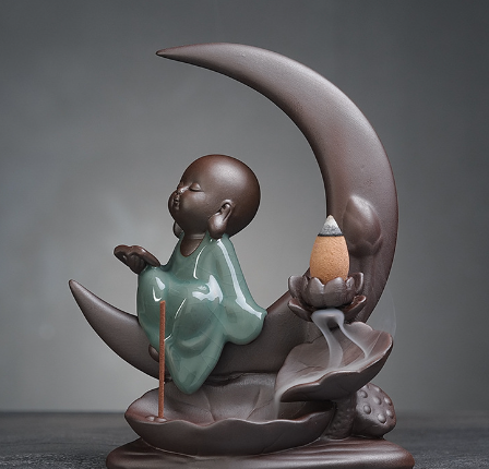 Ceramic Backflow Incense Burner Zen Home Decor Piece