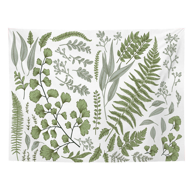 Botanical Polyester Fabric Tapestry for Home Decor