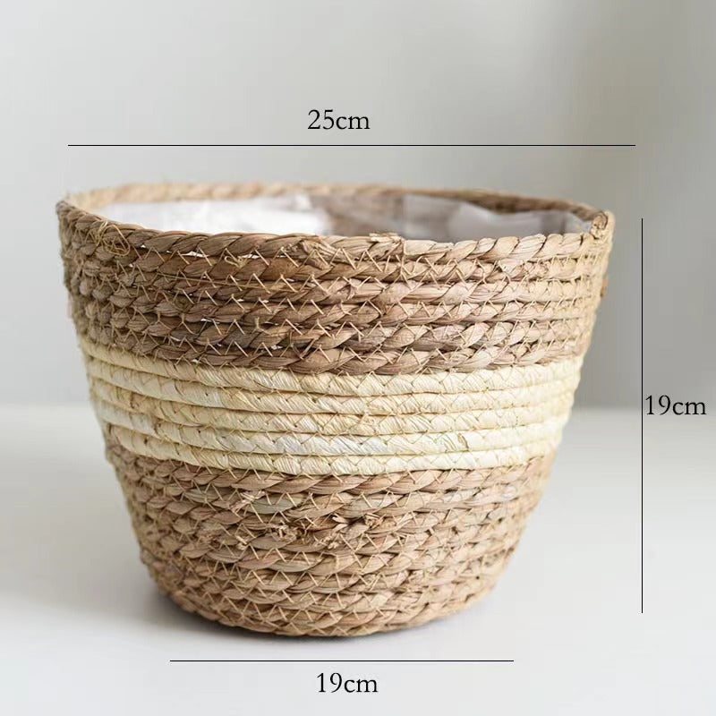 Woven Grass Planter Basket for Home Decor