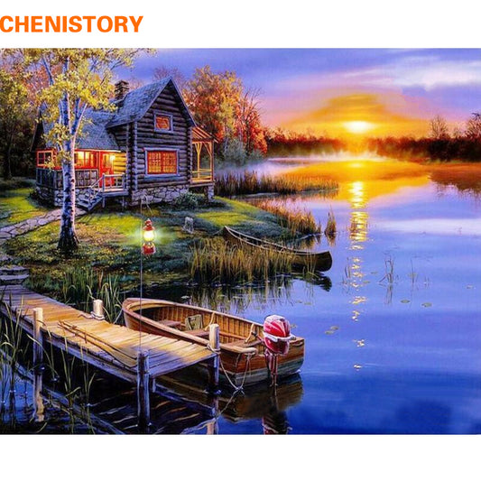 "Sunset Landscape Oil Painting for Home Decor"