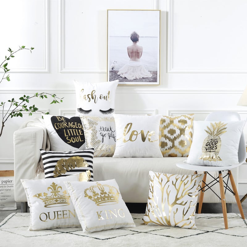 Super Soft Gilding Pillow Cover for Home Decor