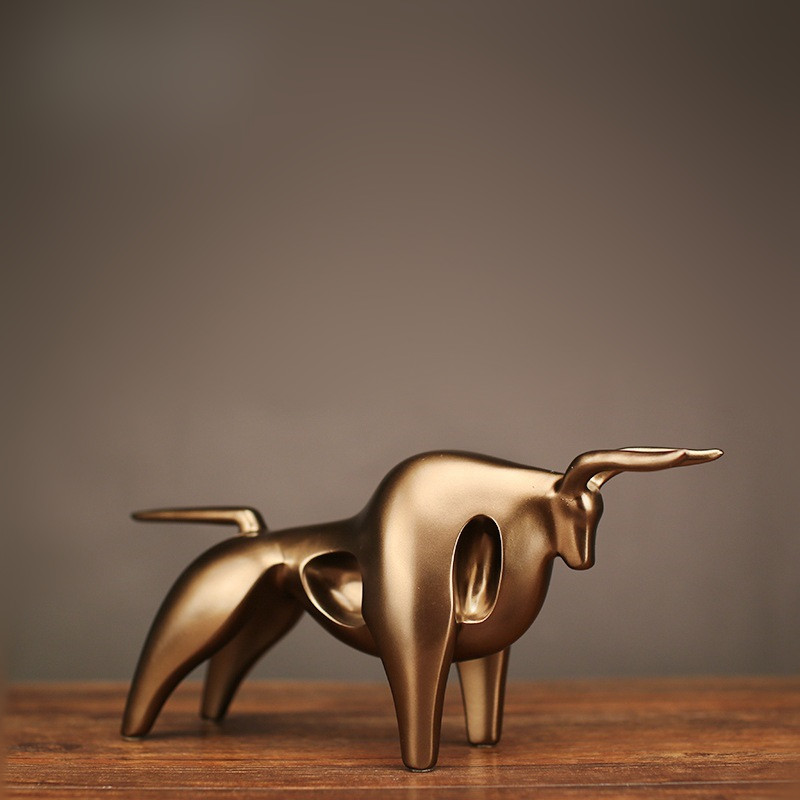 Abstract Wealth Bull Figurine - Creative Home Decor