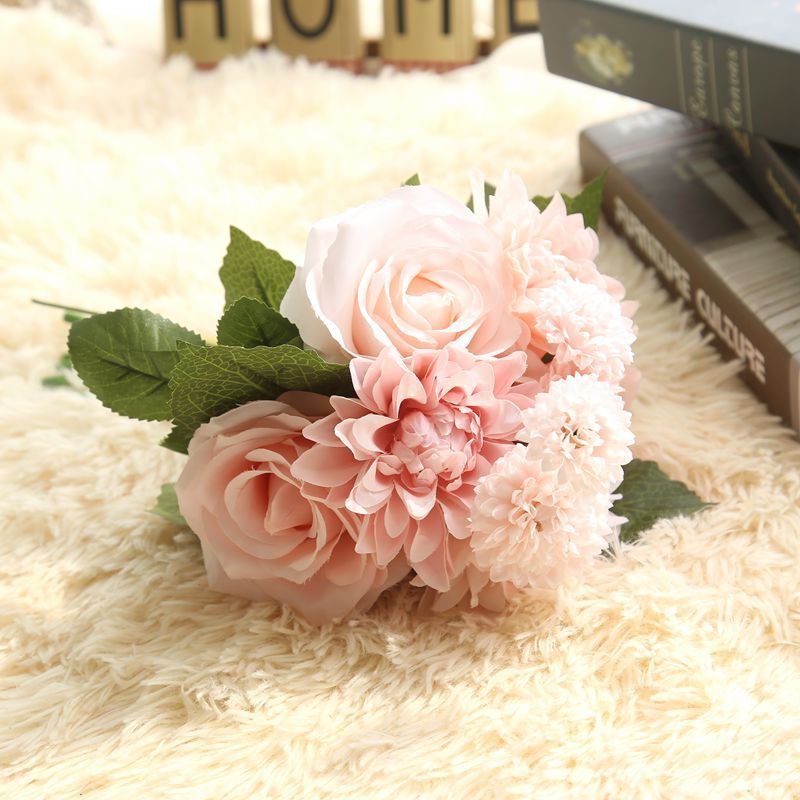 Dahlia Rose Bouquet Artificial Flower Home Decor