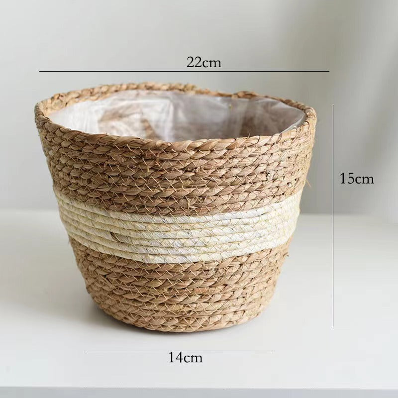 Woven Grass Planter Basket for Home Decor
