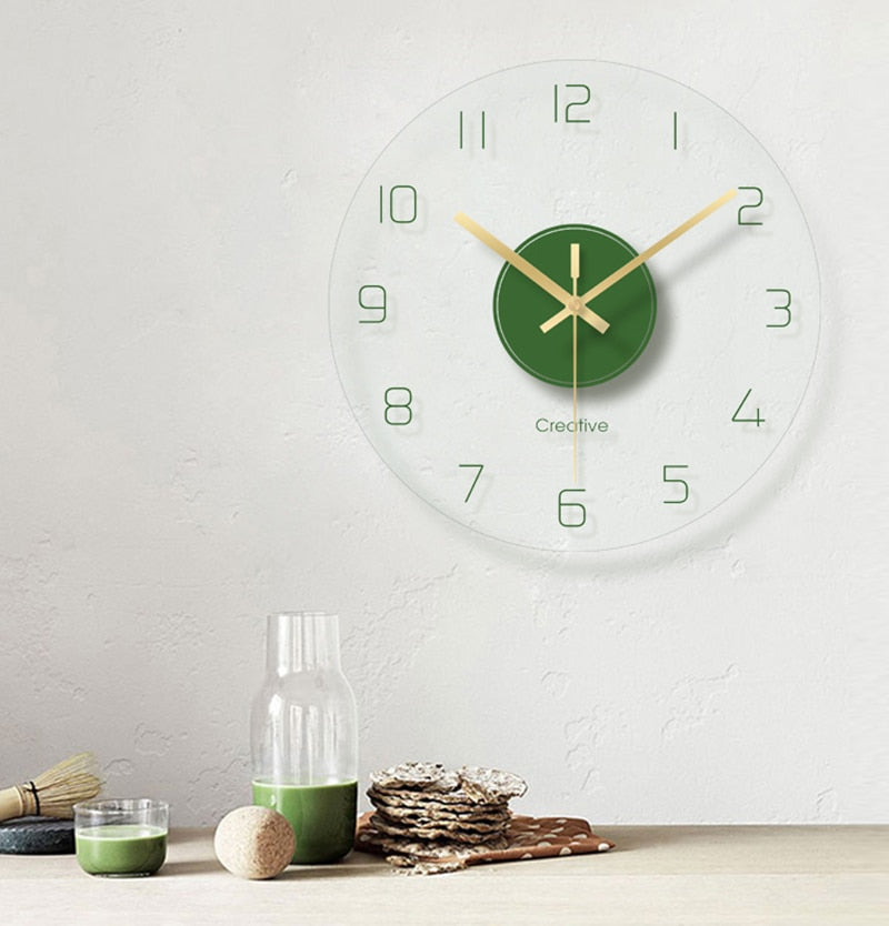Creative Glass Wall Clock for Modern Home Decor