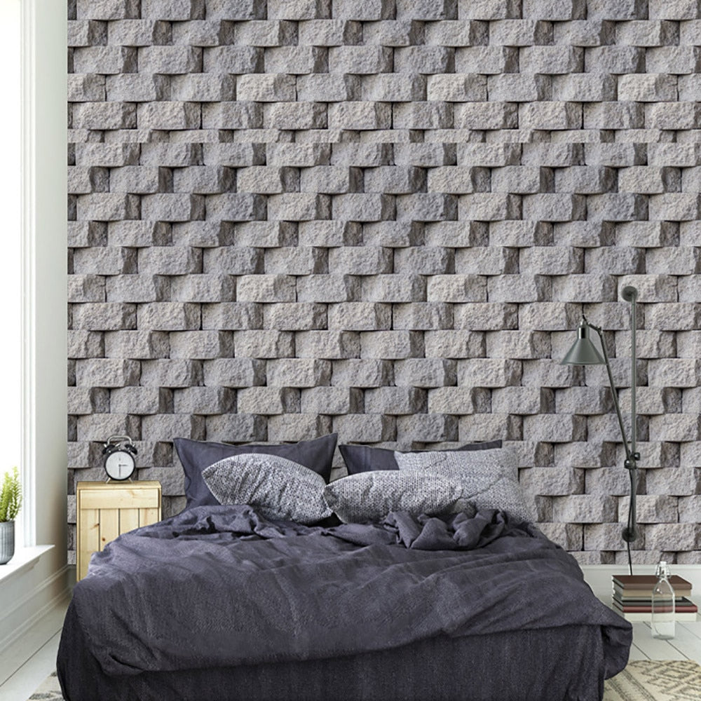 3D Realistic Stone Wall Stickers for Home Decor