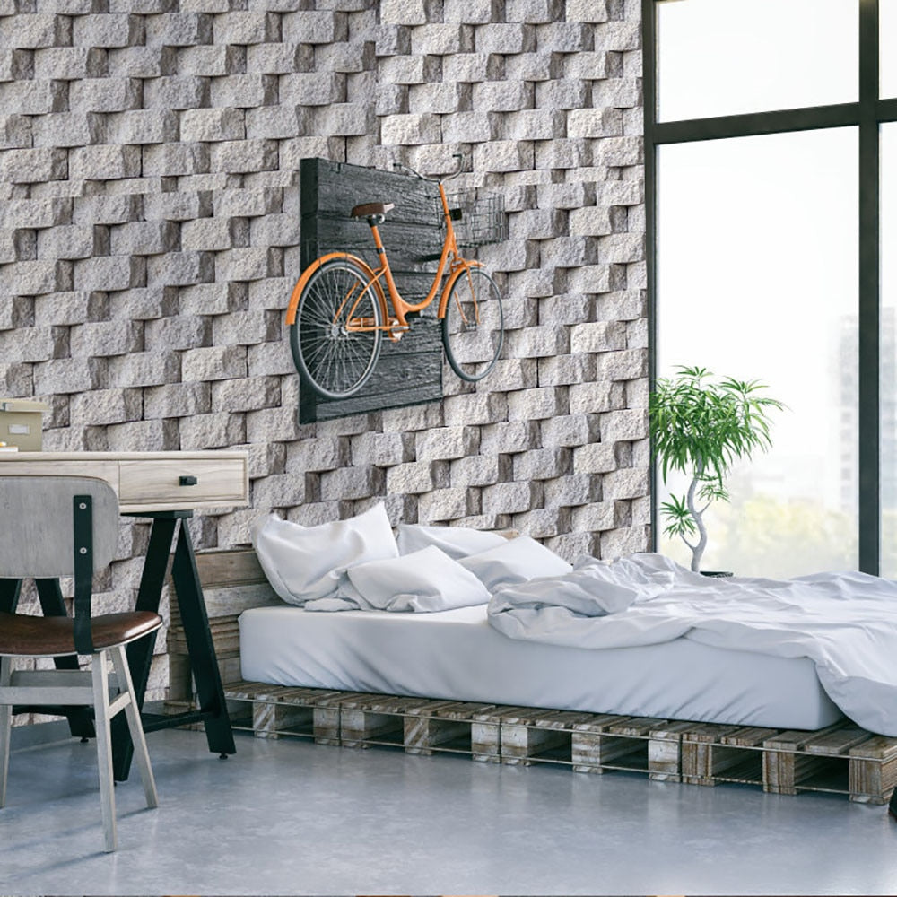3D Realistic Stone Wall Stickers for Home Decor