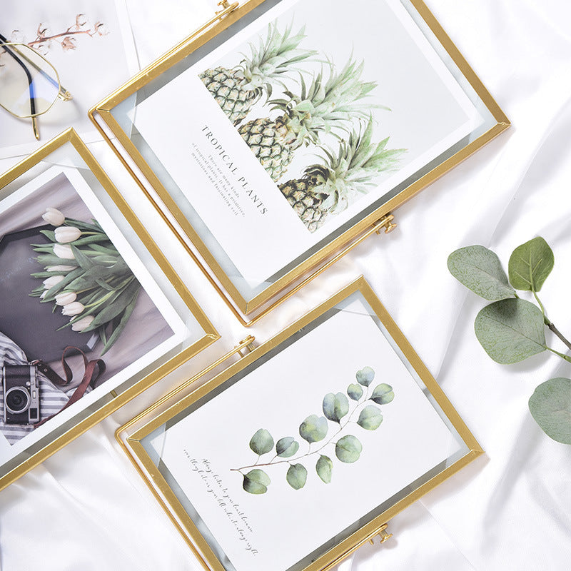 Modern Geometric Metal Glass Frame for Home Decor